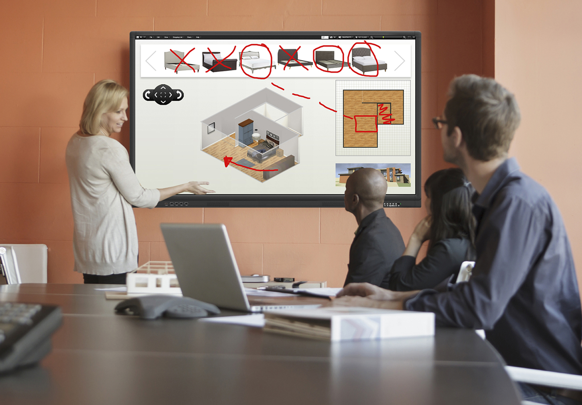 Interactive touchscreen in a meeting room