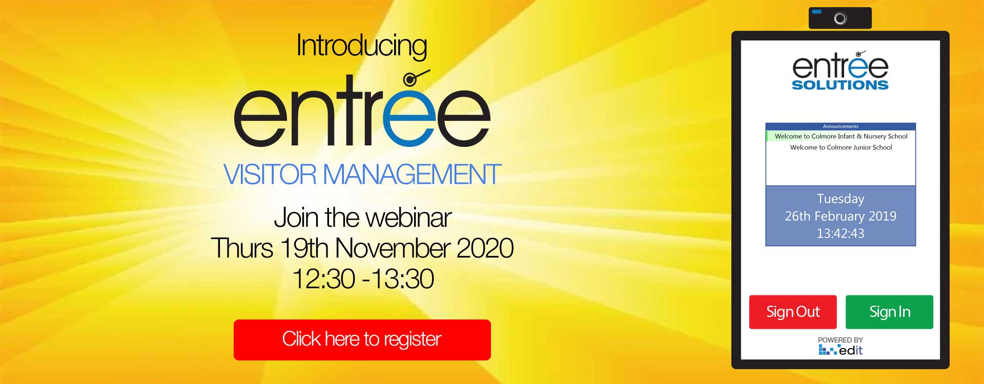 EVM Webinar Thurs 19th 2020 @ 12:30